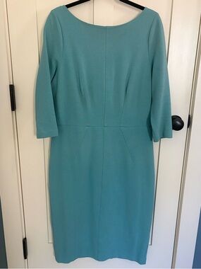 Boden Teal Midi Dress with Three-Quarter Sleeves